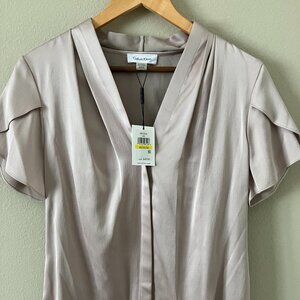 NWT Calvin Klein Medium Taupe Blouse